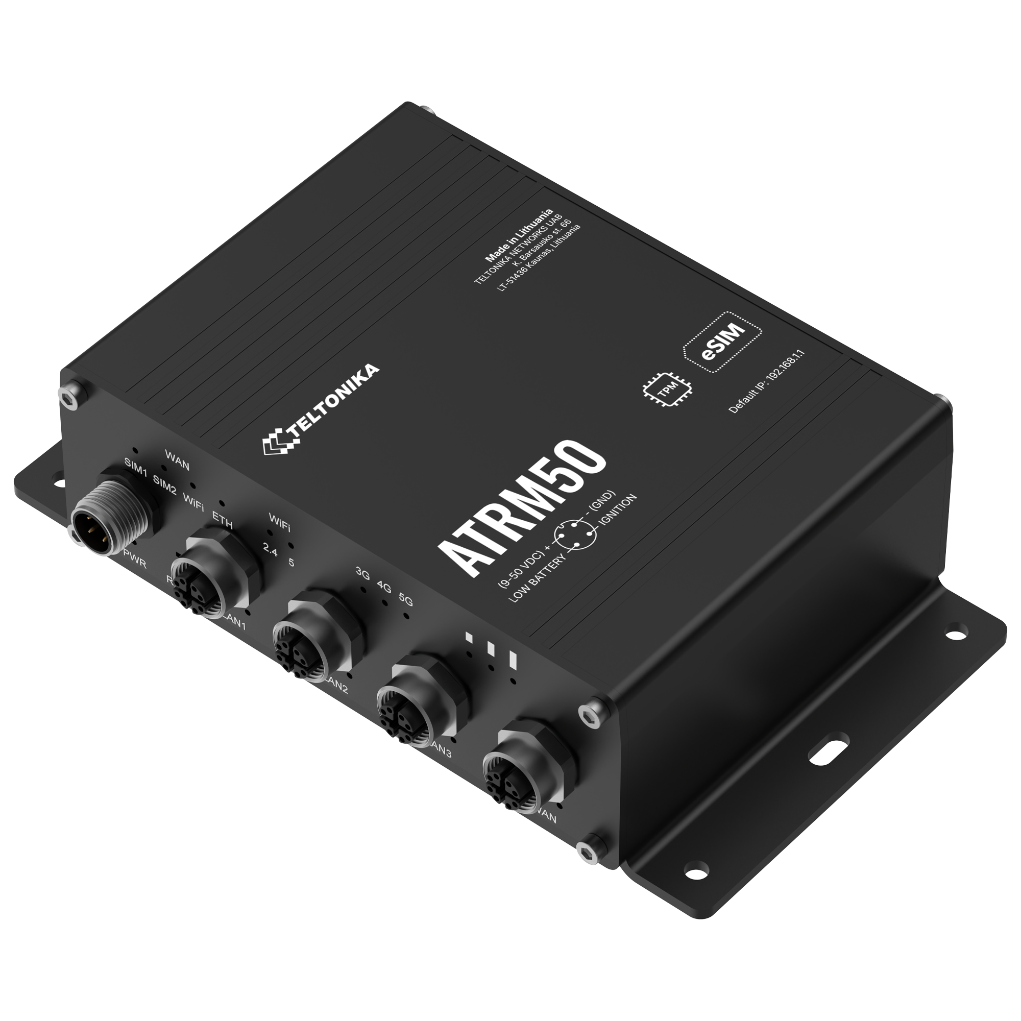 Teltonika ATRM50 – Router 5G rugged per trasporti con connettori M12