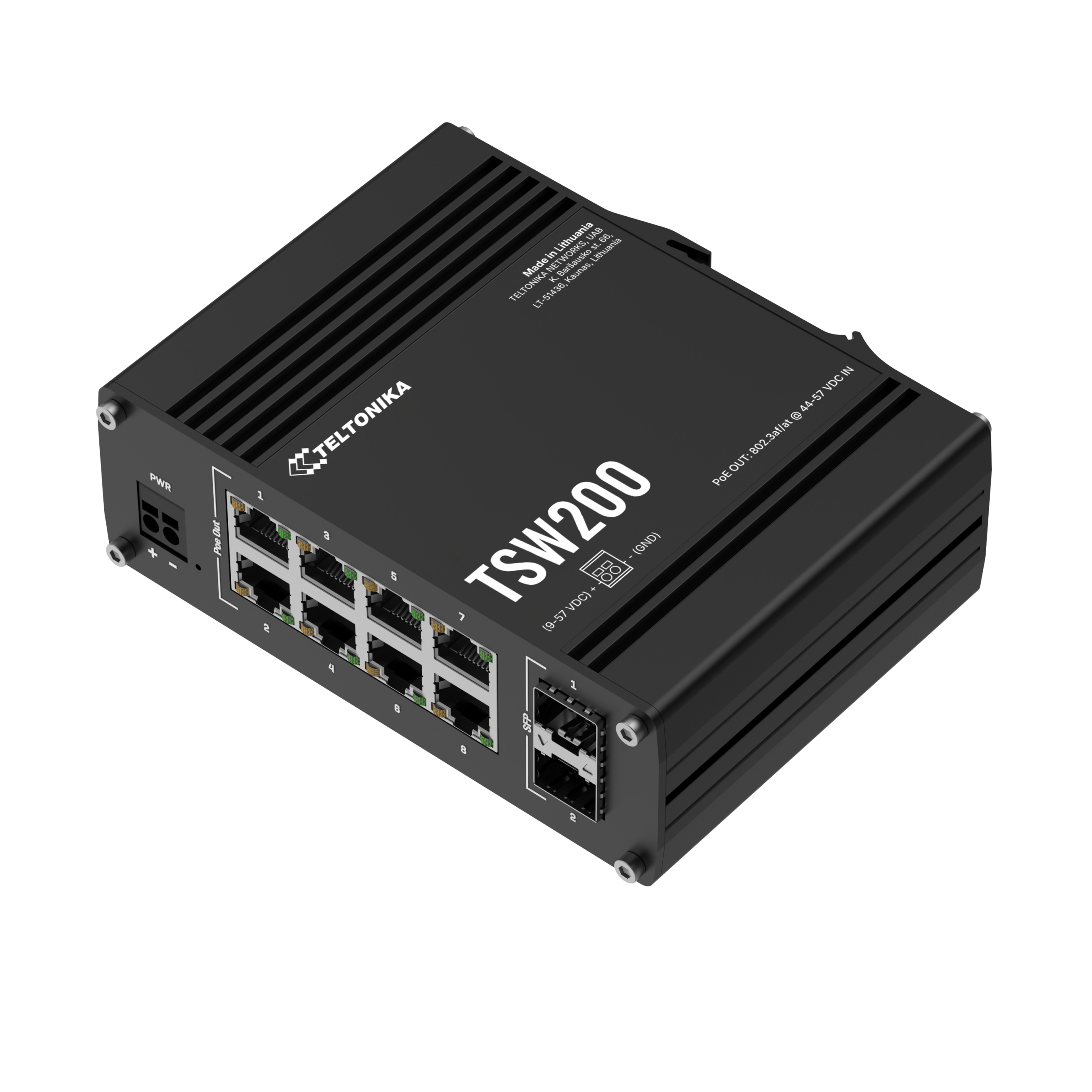Teltonika TSW200 – Switch PoE+ 8 porte Gigabit con 2 SFP