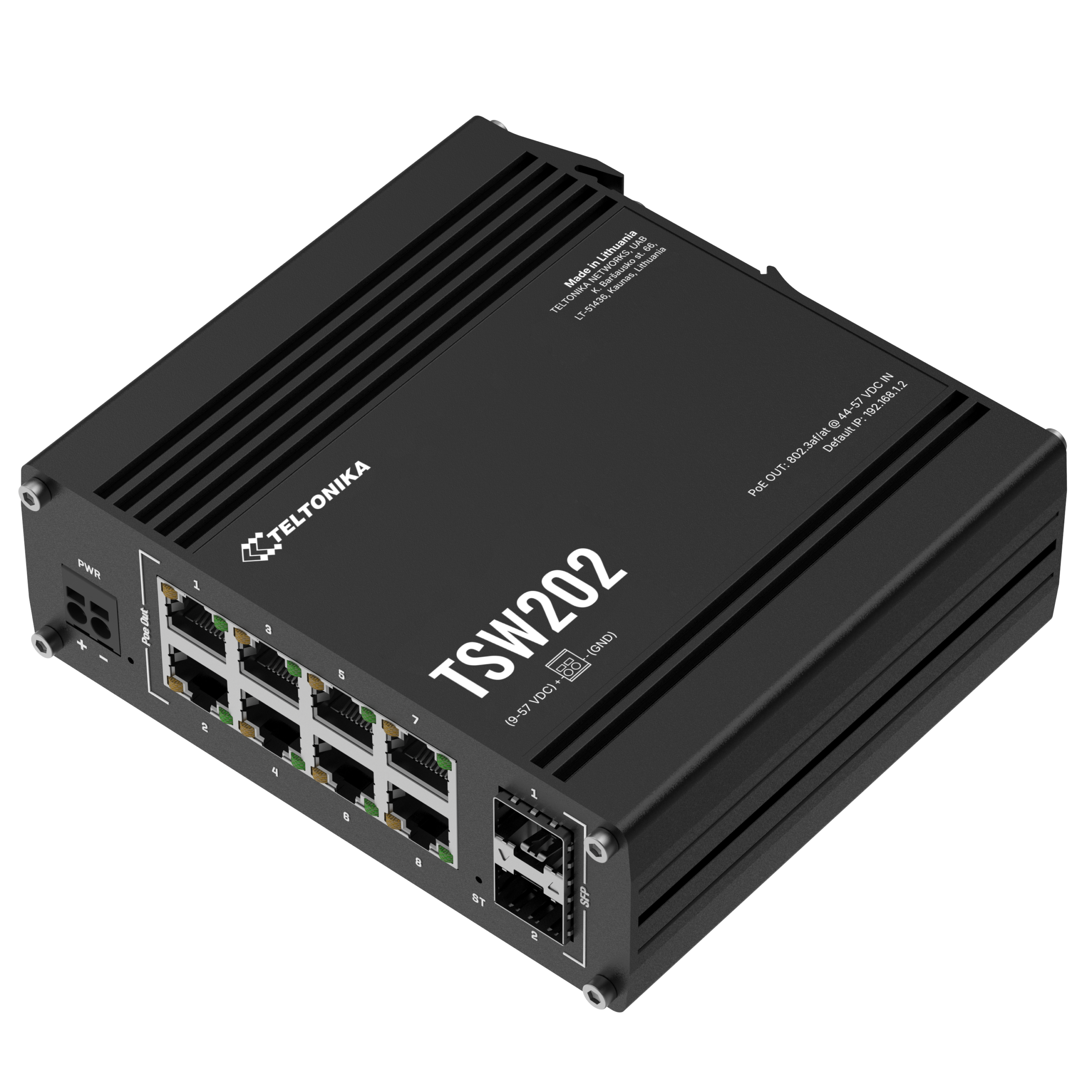 Teltonika TSW202 – Switch gestito PoE+ 8 porte Gigabit, 2 SFP