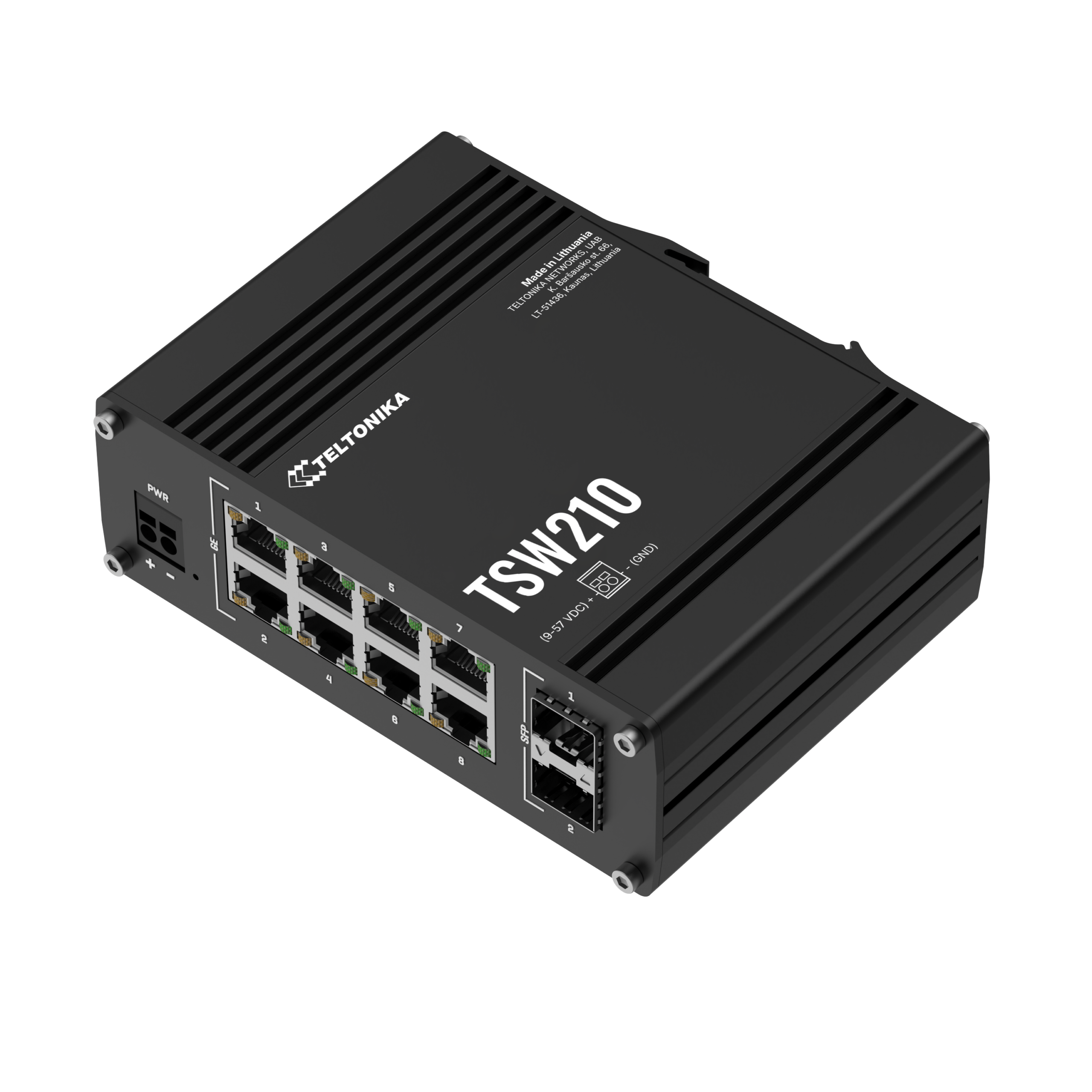 Teltonika TSW210 – Switch industriale 8 porte Gigabit con 2 SFP